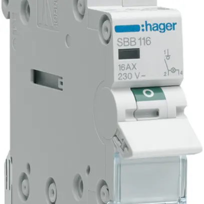 Interruttore AMD Hager SBB 16A 230V 1 chiusura 0 apertura 1 invertitore 