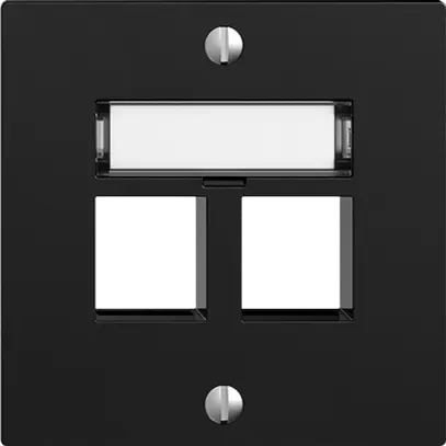 Kit de montage EDIZIOdue F, sortie droite, pour 2×Keystone, noir 