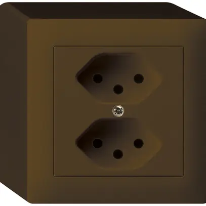 Presa AP kallysto 2×T13 marrone con protezione bambini 