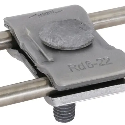 Parallelverbinder Elvatec/DEHN für Rundleiter Ø6…22mm Stahl/blank 