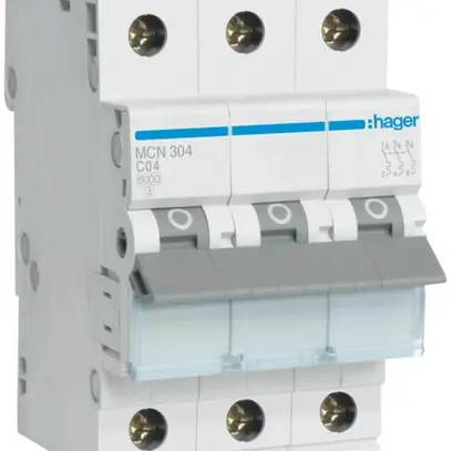 Leitungsschutzschalter Hager MCB 3P 415V Typ C 4A Icn 6kA 3TE 