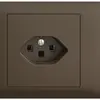 Prise INC EDIZIOdue T23 16A b, coffee, 45…69mm, avec bornes enfichables 