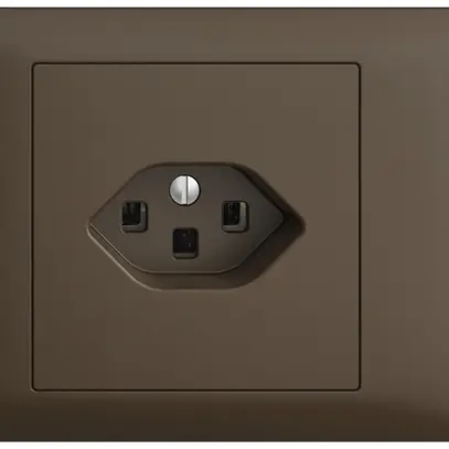 Presa INS EDIZIOdue T23 16A coffee, 45…69mm, con morsetti innestabili 