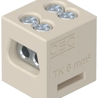 Borne de raccordement Bettermann 1P 6mm² beige 