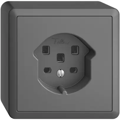 Prise AP EDIZIOdue T25 16A gris foncé, avec bornes enf. 