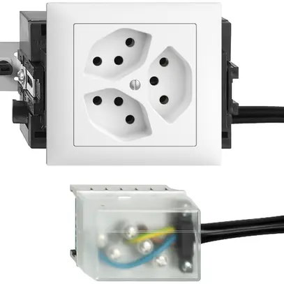 Presa INS EDIZIOdue 3×T13 L2 53mm bianco per cavo piatt.powerbus 