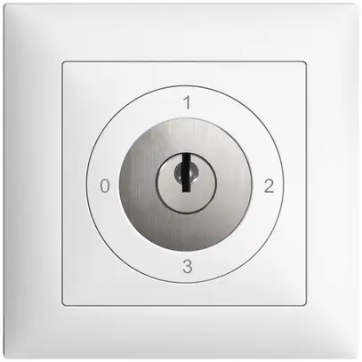 Interrupteur rotatif ENC EDIZIOdue 5/2P blanc, avec serrure de sûreté 