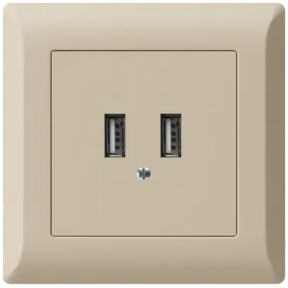 Presa di carica USB INC Hager kallysto.line 240V 2400mA beige 