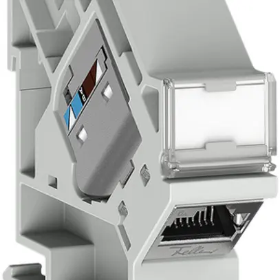 Modulo di raccordo AMD Feller EASYNET cat.6A schermato per barra DIN 