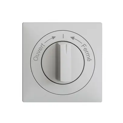 Kit frontal EDIZIOdue Ouvert->I<-Fermé gris clair 60×60mm pour contact pivotant 