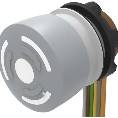 Pulsante a fungo EAO 84 1NC cavo 300mm Ø22.3mm grigio/nero 
