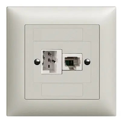 Prise de raccordement INC xDSL RJ45/TT83 gris clair ITplus EDIZIOdue avec filtre 