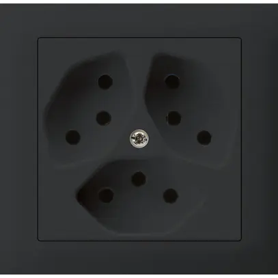 Presa INS kallysto 3×tipo 13 montaggio T scatola INS G3 telaio a innesto nero 