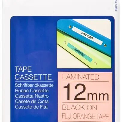Cassette ruban Brother TZe 12mm×5m, ora/noir 