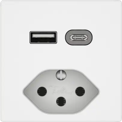 Presa di ricarica USB EDIZIO.liv SNAPFIX® USB A+C/T13 3A 230VAC bi 