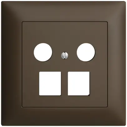 UP-Abdeckset Edue FMI, f.Multimediadose 5…2000MHz, f.2×RJ45 Keystone coffee 