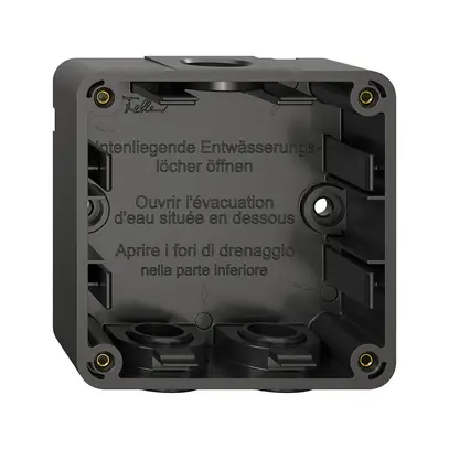 Partie inférieure d.boîtier NAP NEVO, 1×1, a.joint, H=35mm, 3×M20, 87×87mm, no 