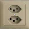 Prise INC 2×T23 16A EDIZIOdue sand, avec bornes enf. 