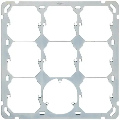 Placca d.fissaggio HA grd.3×3, verticale, 197×197mm, 7×52mm+3-punti+52mm acciaio 
