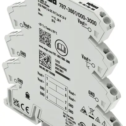 Distributeur de potentiel WAGO rail DIN 35 mm 4P 24V 20A 