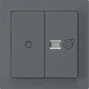 Interrupteur lumineux kallysto 1/1L anthracite avec symbole lumière+ventilation 