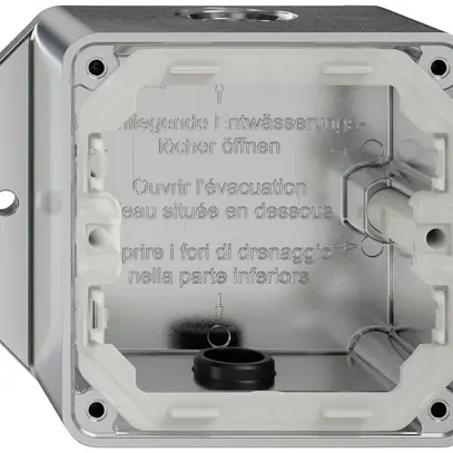 Boîtier AP ELEMENT 1×1 EMP aluminium 2 entrées 