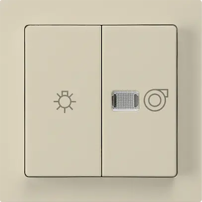Interrupteur lumineux kallysto 1/1L beige avec symbole lumière+ventilation 