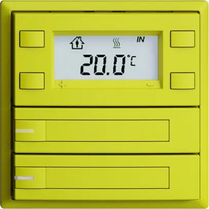 Poussoir RTH ENC KNX 2× EDIZIOdue F lemon, avec pap.+LED RGB 