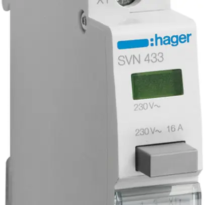 Interrupteur à poussoir AMD Hager SVN 16A 230V 2 fermeur 0O 1 inverseur LED vert 