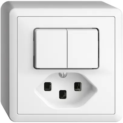 Combinazione AP 2×A-R/1L+T23 bianco 16A EDIZIOdue 