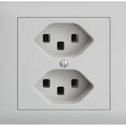 Presa INS 2×T23 16A EDIZIOdue grigio chiaro, con morsetti innest. 