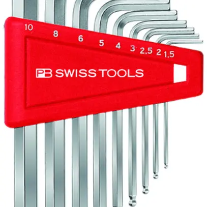 Jeux de clés mâles coudées PB 212 H-10 1.5, 2, 2.5, 3, 4, 5, 6, 8, 10 