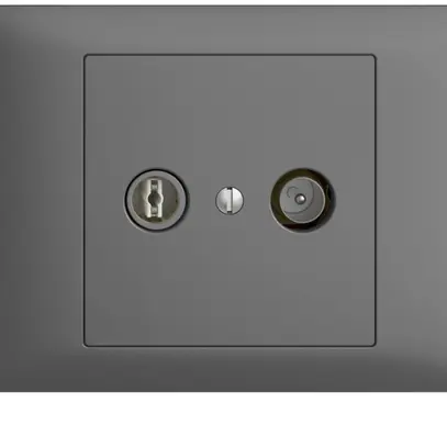 Prise TV-R ENC EDIZIOdue 4dB gris foncé à large bande 5…2000MHz, BKE 