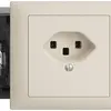 EB-Steckdose EDIZIOdue T23 16A crema, 53mm, Schraubklemmen 