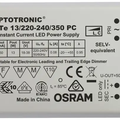 Alimentazione a corrente costante OTe 13, per LED 350mA 13W 240V 