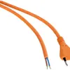Câble de raccordement Helukabel PUR 10A 230V 2×1mm² type 11/embout 5m orange 