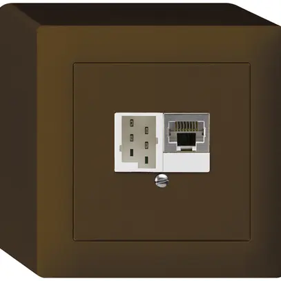 Scatola AP kallysto 1×RJ45s+1×TT83 marrone 