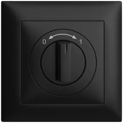 Frontset EDIZIOdue 0<->1 schwarz 88×88mm für Schwenktaster 