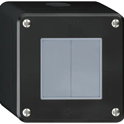 Interrupteur AP robusto IP55 schéma 3/contact à poussoir noir 