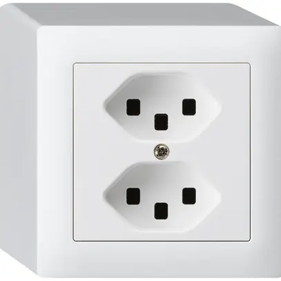 Prise AP kallysto 2×T23 blanc bornes enfichables 