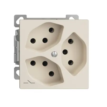 Presa AP EDIZIOdue 3×T13 crema 1×S interno per combinazione 