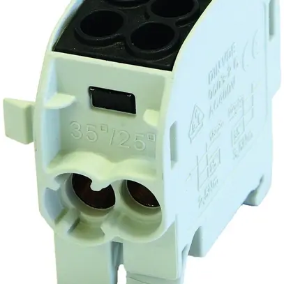 Bloc répartiteur type C 2×35/2×25mm² 125A CU noir 