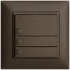 Poussoir univ. ENC 3×1t bornes enf. EDIZIOdue coffee, sans LED 