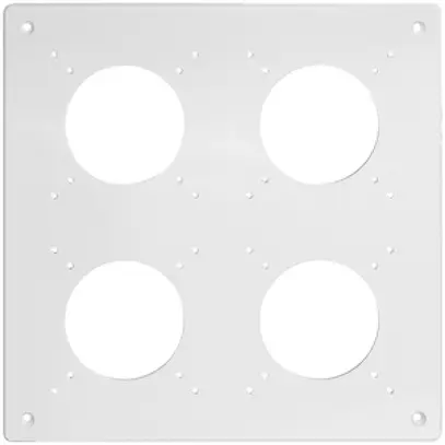 Placca di montaggio INC 2×2 Feller NEVO, per combinazione, c.4 fori NUP, bianco 