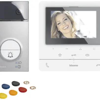 Kit citofono porta video 1-fam Bticino, 2 fili, LINEA 3000 / CLASSE 100 WLAN 