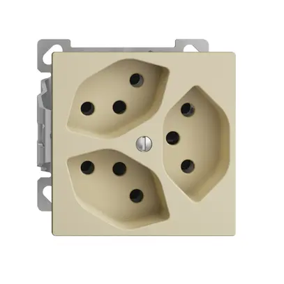 Presa AP EDIZIOdue 3×T13 vanille, 3×S interno per combinazione 