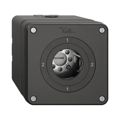 Interruttore rotativo NAPU NEVO, 3/2L, senza cilindro, KS, 2-1-2-1, nero 