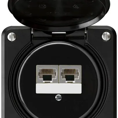 Scatola di raccordo INC robusto IP55 nero 2×RJ45/s parallele per combinazione 
