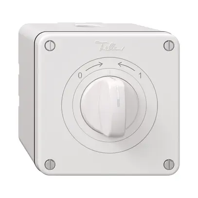 Contatto rotativo NAP NEVO, con manopola, KS, 0<->1, bianco 