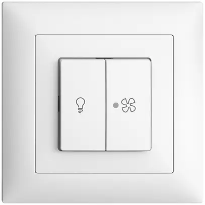 Interruttore INC per luce e ventilaz. EDIZIOdue bianco, LED giallo 